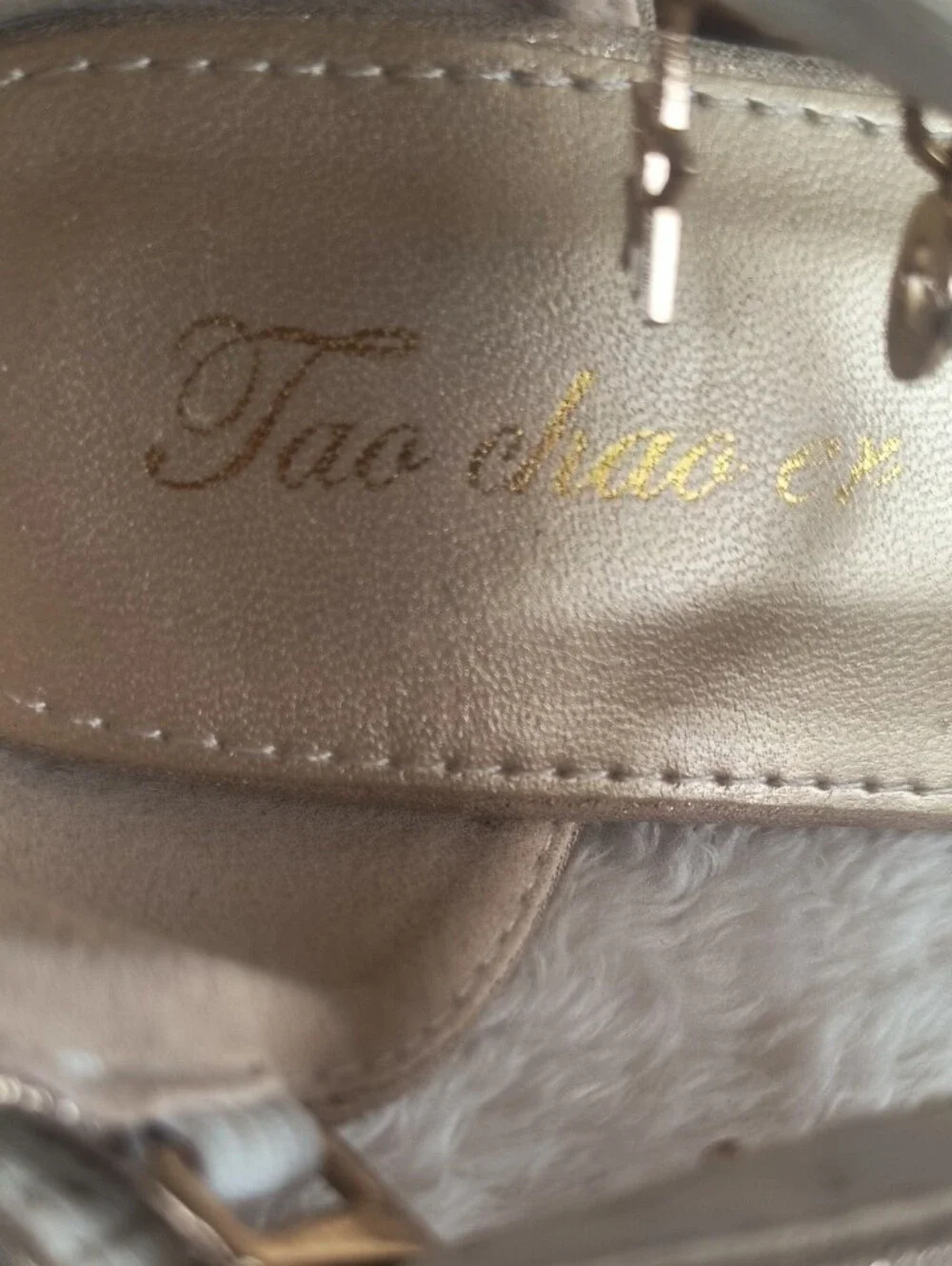 Girls Size 30/12 Gold Glitter Jewel Mary Jane Dress Shoes with Ankle Charm